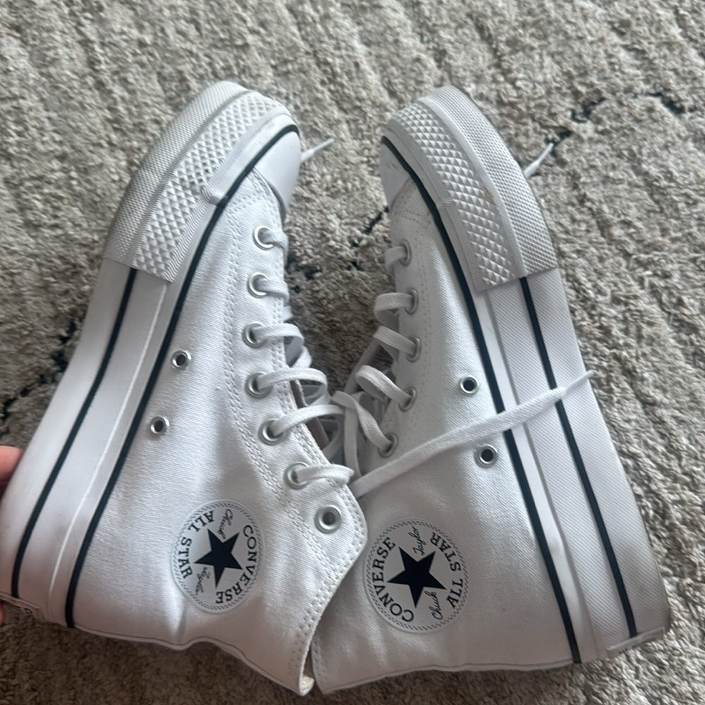 Converse All Star White High-Tops - Picture 5 of 7
